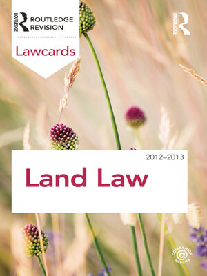cover image of Land Law Lawcards 2012-2013
